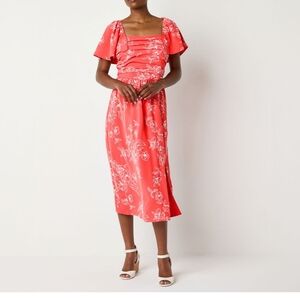 Perceptions Women's short sleeve midi fit and flare dress